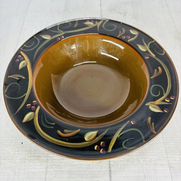 2003 Deb Hrabik For Demdaco CHOCOLATE BERRIES Ceramic Large Rim Soup Bowls Set 3 - Picture 4 of 16